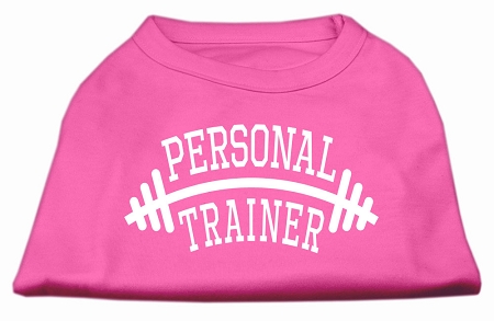 Personal Trainer Screen Print Shirt Bright Pink XS